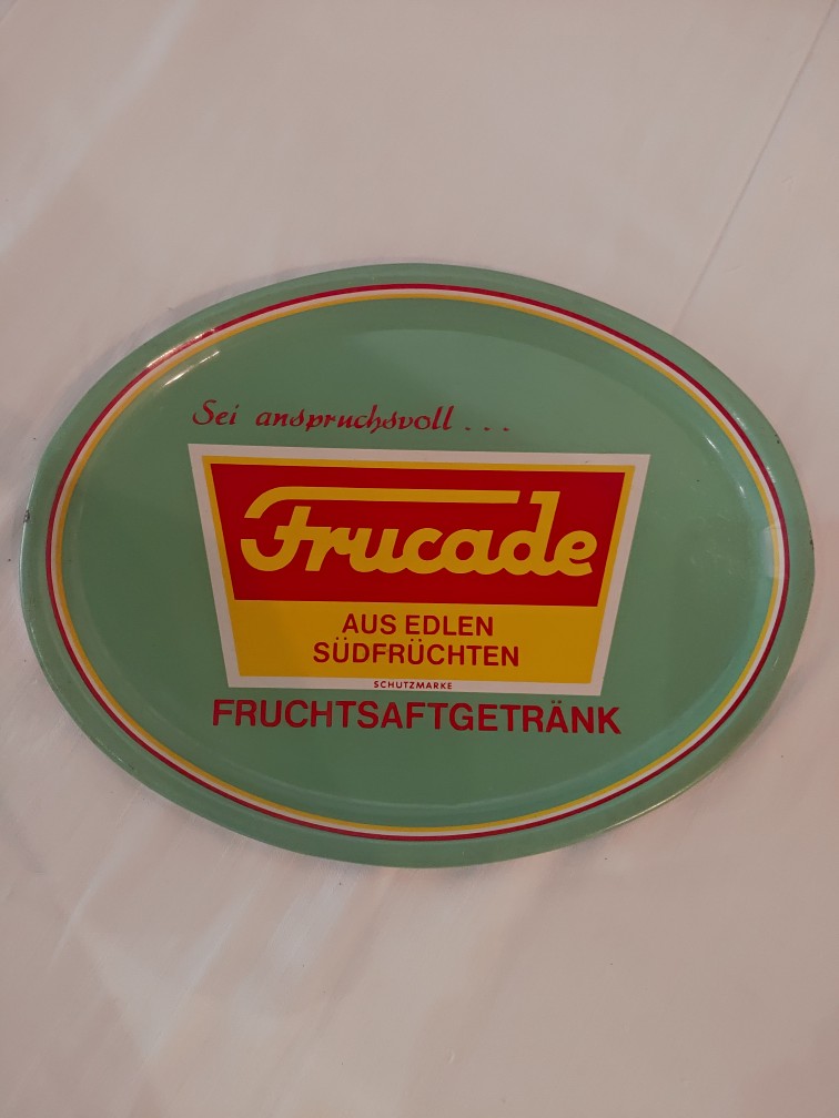 Tablett Blech Original Frucade Vintage
