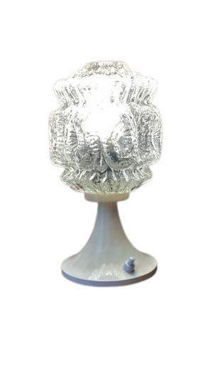 Lampe Vintage Eisglas Pressglas