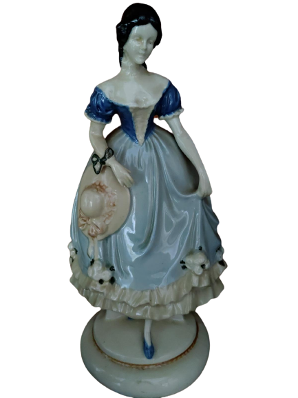 Figur Porzellan Dame mit Kleid